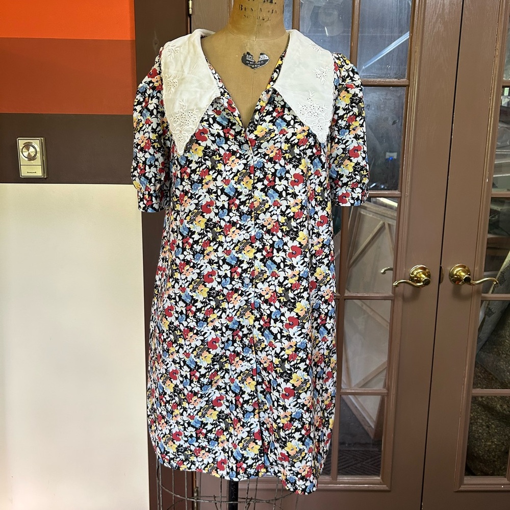 Nasty Gal Collared Floral Dress
